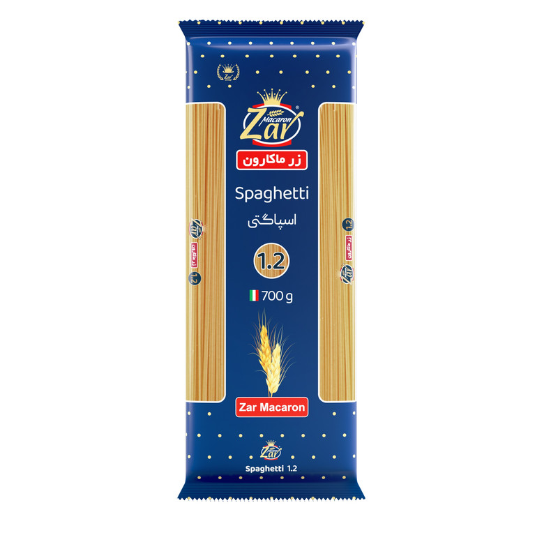 ماکارانی رشته ایی 700 گرمی زر ماکارون سایز 1.2